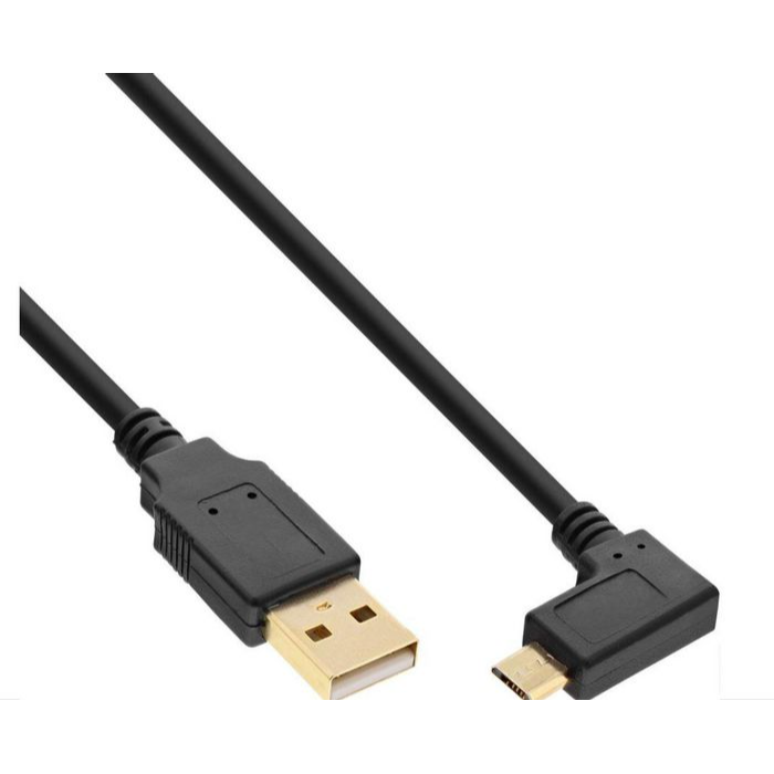 MicroConnect USB 2.0 Type A til USB Micro USB Type B vinklet kabel, svart, 0,5m, 1 Stykk, SEN-W125869018