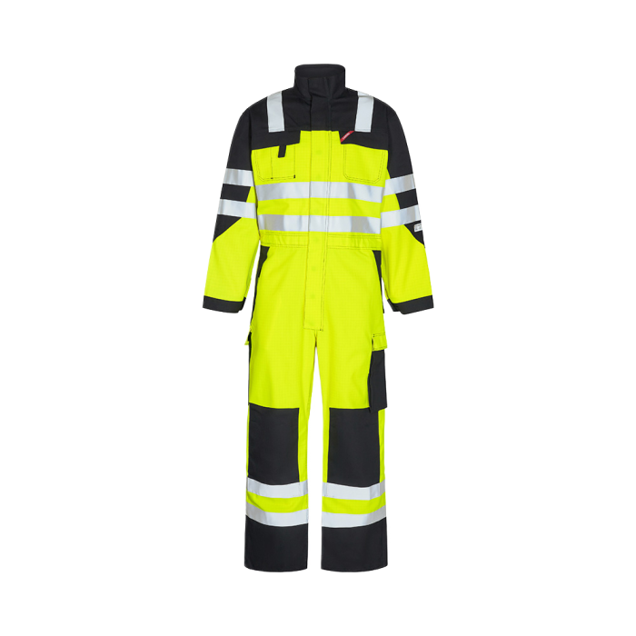 Engel Safety+ EN ISO 20471 Multinorm kjeledress, Hivis yellow/Black, 1 Stykk, SEW-4235-825-3820