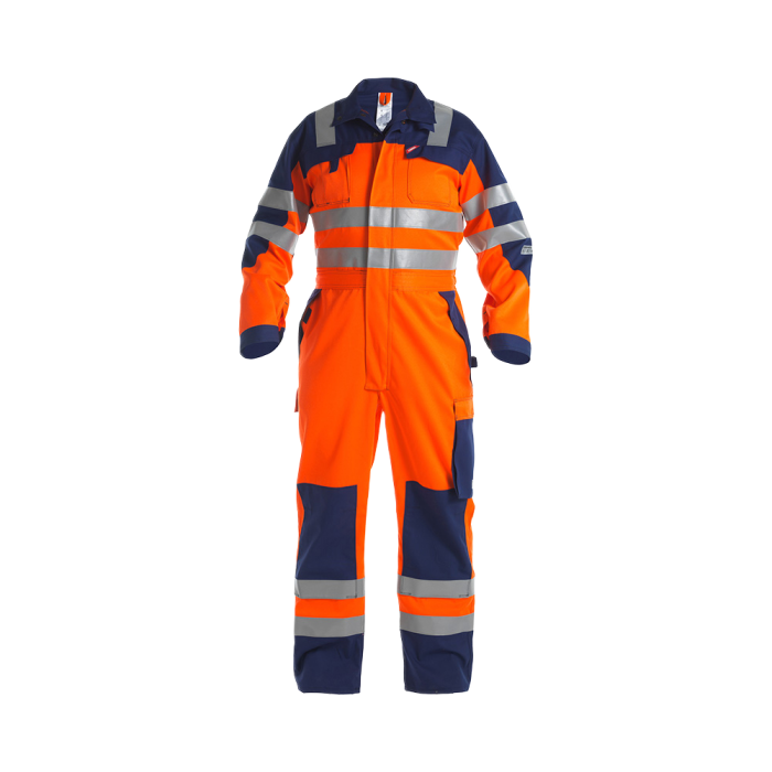 Engel Safety+ EN ISO 20471 Multinorm kjeledress, Hivis Orange/Marine, 1 Stykk, SEW-4235-835-1006
