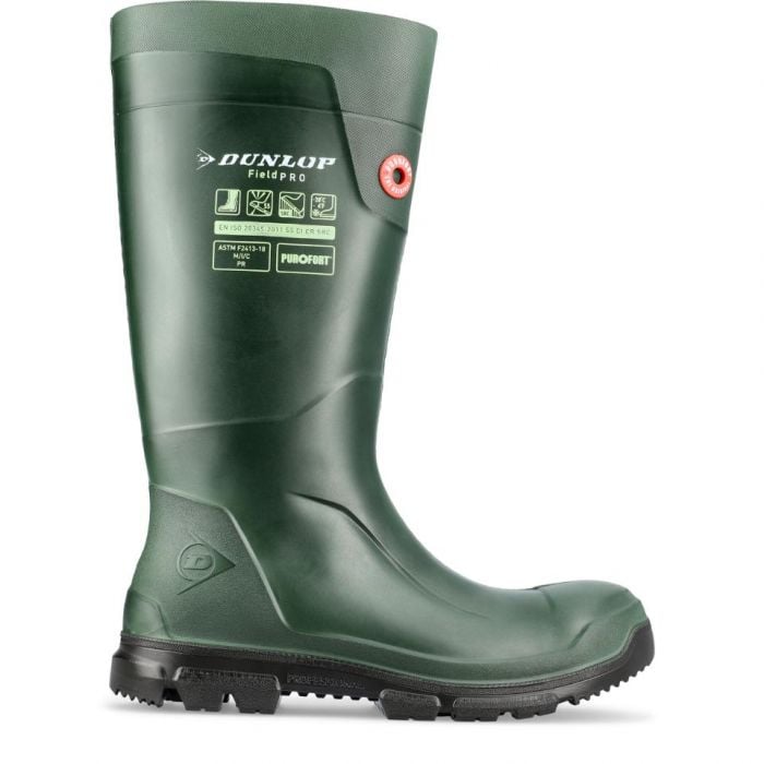 Dunlop Purofort FieldPro Sikkerhetsstøvler, S5, SRC, Grønn, 1 Par, SIK-620033-Grønn