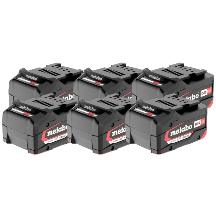 Metabo Sett med 6 x Li-Power batteri 18 V - 4.0 Ah, 6 Stykke, SME-625151000