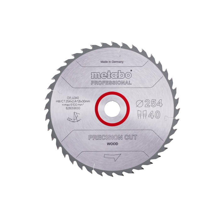 Metabo Sagblad precision cut wood - professional, 254x30, Z40 WZ 20°, 1 Stykke, SME-628059000