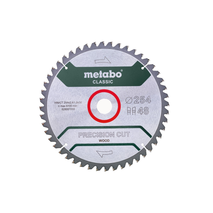 Metabo Sagblad precision cut wood - classic, 254x30, Z48 WZ 5°neg., 1 Stykke, SME-628061000