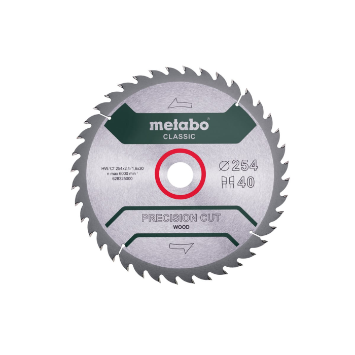 Metabo Sagblad power cut wood - classic,254x30, Z40 WZ 20°, 1 Stykke, SME-628325000