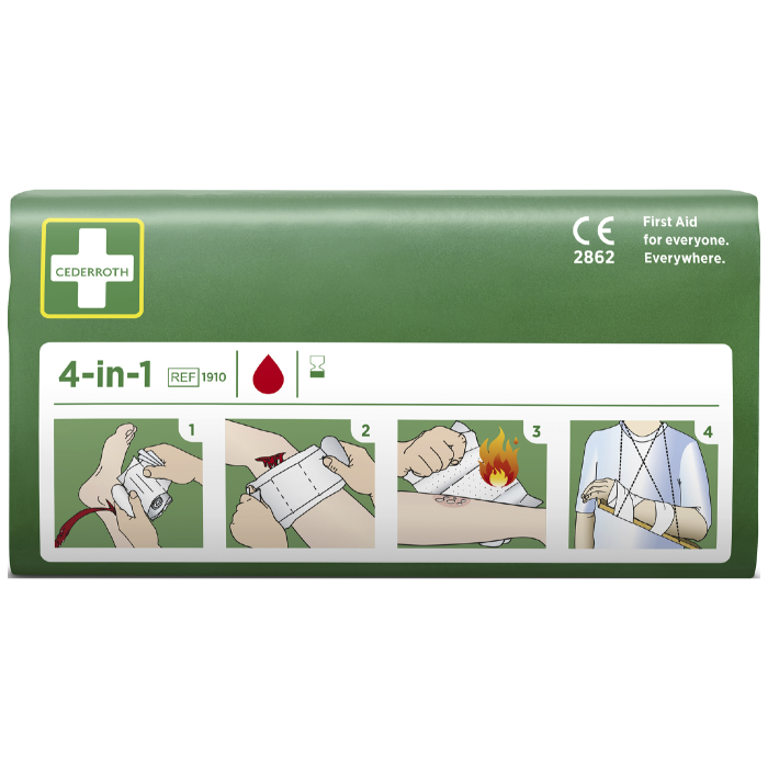 Cederroth Blodstopper – Steril, 4-i-1 Funksjoner (077100600, 1 Boks)