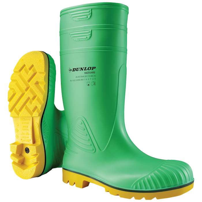 Dunlop Vernestøvel – Kjemikaliebestandig, Sklisikker (Grønn, Størrelser 39–49), SSK-667