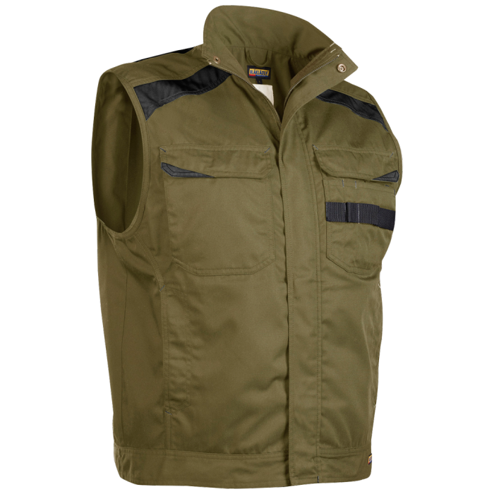 Blåkläder Vest – God Bevegelighet, Praktiske Lommer ( 811478122, Khaki/Svart, 1 Stykk, størrelse-XXL )