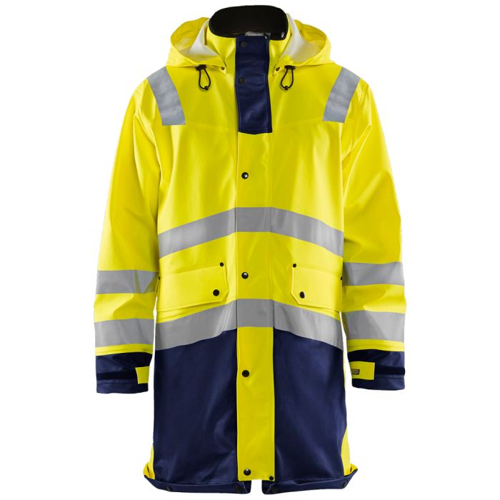 Blaklader Regnfrakk – Vind- og vanntett (Gul/Marine), 1 Stykk, SSK-B765