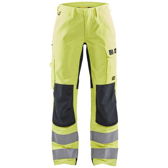 Blåkläder Flammehemmende Bukse – Høy Slitestyrke, God Bevegelsesfrihet (Dame, Gul/Blå), 1 Stykk, SSK-B705