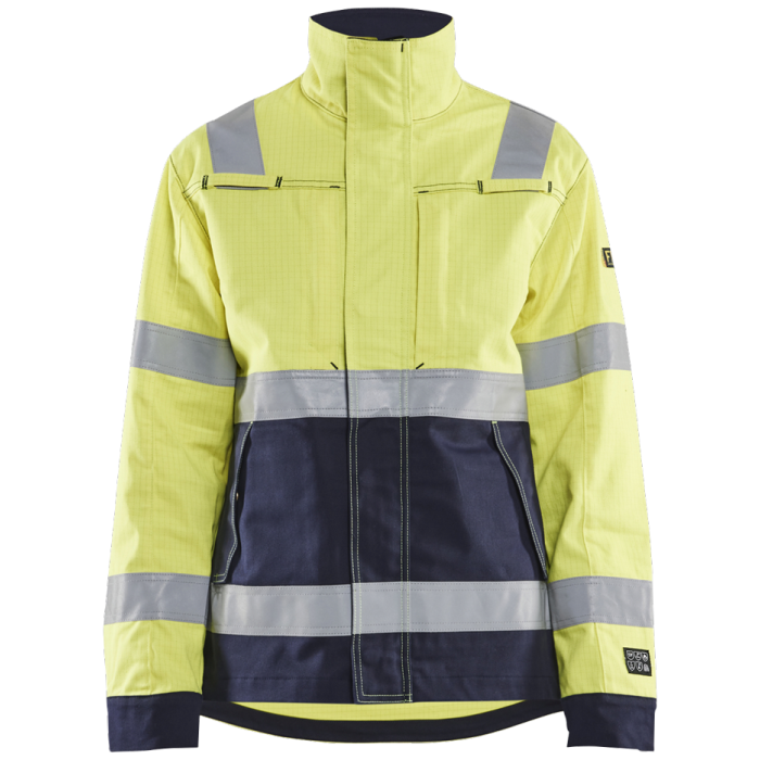 Blaklader Multinormjakke – Olje- og vannavvisende (Dame, Gul/Marine, Størrelser XS-3XL), 1 Stykk, SSK-B227
