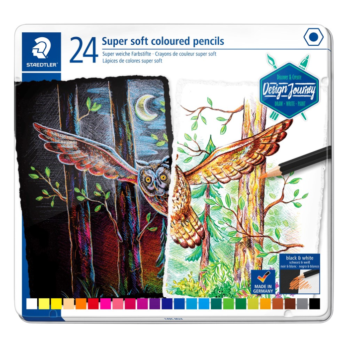 Staedtler Fargeblyanter Super Soft – Høy Pigmentering (STA149CM24, 1 Eske)