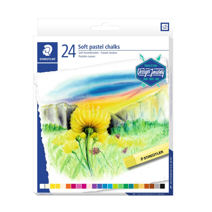 Staedtler Karat Soft Pastellkritt – 24 Farger (STA2430C24, 3 Eske)