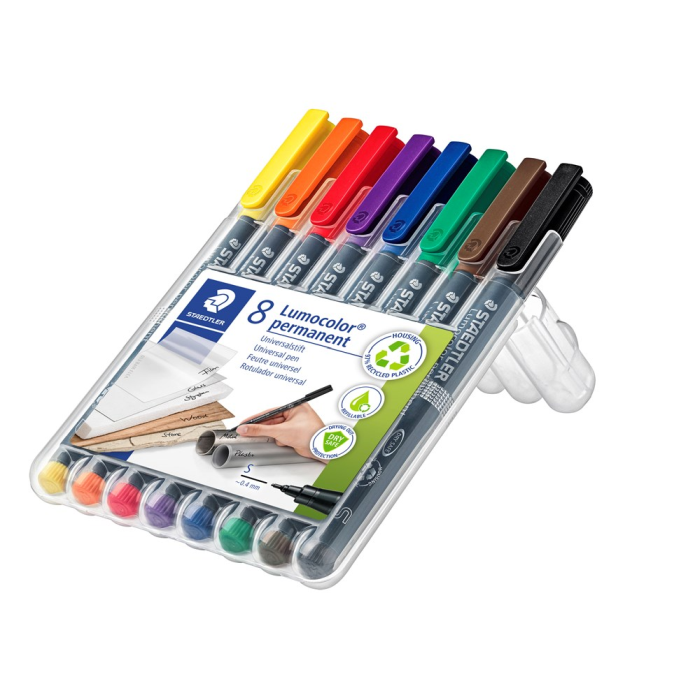 STAEDTLER Lumocolor permanente tusjer - 0,4 mm, assorterte farger, SDC-487