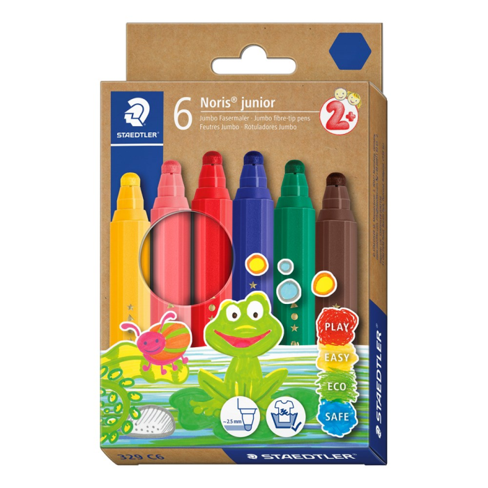Staedtler Noris Junior Fargeblyanter – Ideelle for Små Hender (STA329C6, 1 Eske)