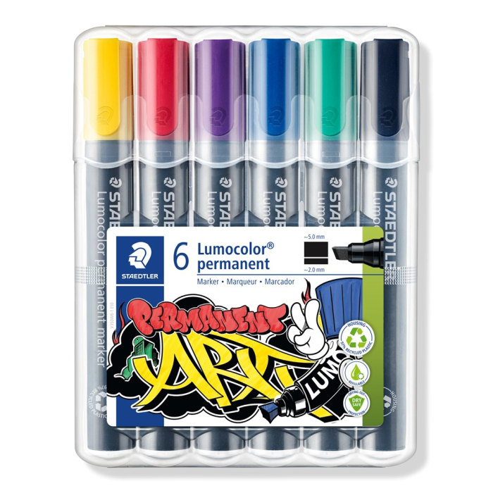 Staedtler Lumocolor Permanent Markører – Smudge-proof, Vannavstøtende (STA350WP61, 5 Eske)