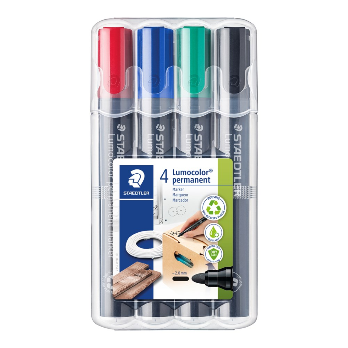 STAEDTLER Lumocolor permanente tusjer - 2,0 mm, assorterte farger, SDC-513