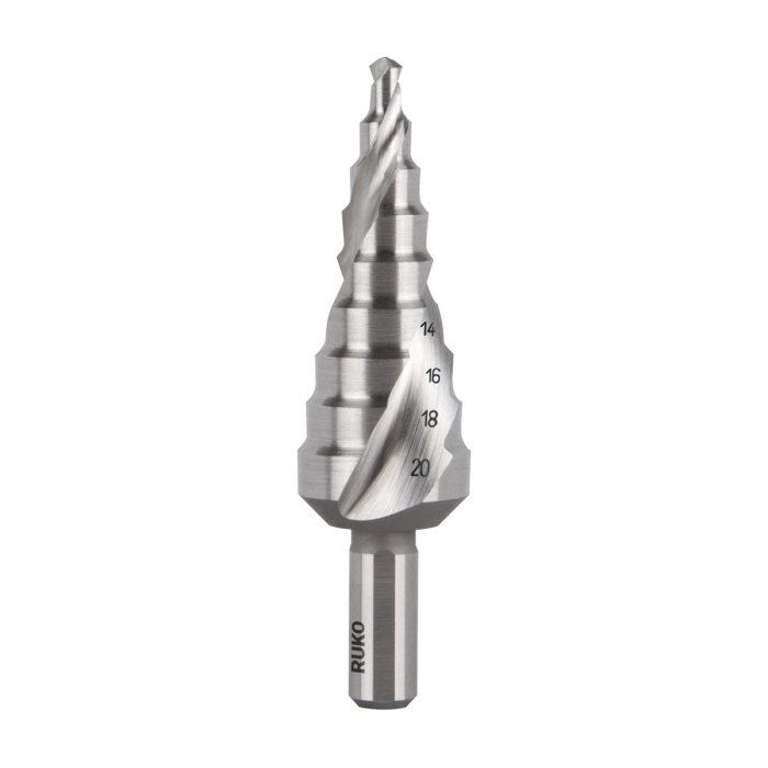 Ruko Step Drill HSS, Spiral riflet med splittpunkt, 1 Stykk, SOH-0004