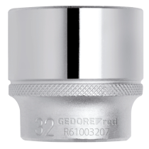 Gedore Red Line 1/2 tommers sekskantsokkelsett, størrelser 8 mm til 32 mm, lengde 38 mm og 42 mm, 1 Stykk, SGD-108