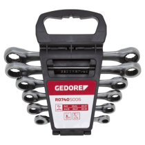 Gedore Red Line Dobbelt ring skrallesett, 2-6 Stykk, 8-19 mm, SGD-470