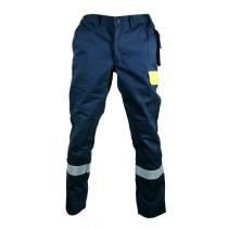 Bulldog Bukse – Flammehemmende, Refleks (502546, Blå/gul, 1 Stykk, størrelse-46)