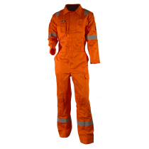 Bulldog Flammehemmende Kjeledress med Knapper, Oransje, Størrelse 42, SBD-520842