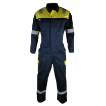 Bulldog Kjeledress – Flammehemmende, Komfortabel (521646, Gul/blå, 1 Stykk, størrelse-46)