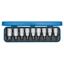 Gedore Blue Line, ITX 19 PM, 9-delers skrutrekkerbitsokkelsett, 1/2 tomme, Torx T20-60, 1 sett, SGD-6158970