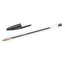 Bic Cristal Medium Kulepenn – Gjennomsiktig Design (BIC847897, Svart, 50 Eske)