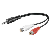 MicroConnect lydadapterkabel; 3,5 mm til RCA, 0,2-1,5m, 1 Stykk, SEN-393