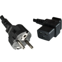 MicroConnect Strømkabel Schuko - C13 & C5, 0,5-10m, C19 Vinklet 2m, 1 Stykk, SEN-360