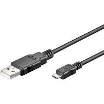 MicroConnect USB A til USB Micro B-kabel, versjon 2.0, svart, 0,6-5m, 1 Stykk, SEN-439