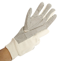 Hygostar Arbeidshansker Dotty | bomull, natur, 25 x 12 par, SFM-33853