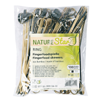 NATUREStar fingermatspyd "Ring" | Bambus, 10 x 100 Stykk, SFM-0109P