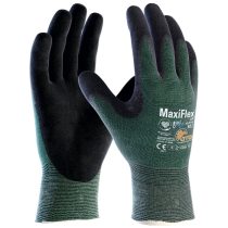 ATG MaxiFlex CutAD-APT 42-8743, kuttbeskyttende strikkede hansker, grønn-svarte, 6 x 12 par, SFM-TB245811