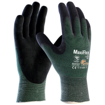 ATG MaxiFlex Cut 34-8743, kuttbeskyttende strikkede hansker, grønn-svarte, 6 x 12 par, SFM-TB249010