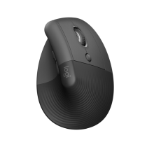Logitech Lift Vertikal Mus – Optimal Håndstilling, Komfort (LOG910006494, Grafitt/Sort, 1 Eske)