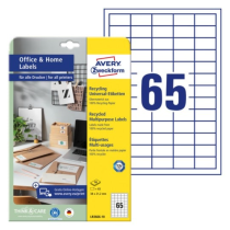 Avery Universal Recycled Paper Labels (Off-White) - Assorted rektangulære formater, SAV-75