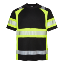 Top Swede Høy Synlighet T-skjorte – Komfortabel, Reflekterende(1001886, Svart/Fluorescerende Gul, Herre, 1 Stykk, størrelse-XS)