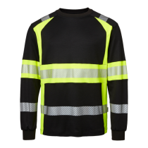 Top Swede 601 LS T-skjorte – Høy Synlighet(1001887, Svart/Fluorescerende Gul, Herre, 1 Stykk, størrelse-XS)