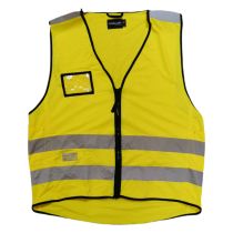 Jobmaster Høy synlighet vest med glidelås, Gul, Størrelse S/M, 1 stk, SSS-3396-Z-S/M