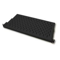 MicroConnect Hylle 19- 1U, Dybdejusterbar Dybde 250mm, Svart Grå Justering 180-285mm, maks. belastning 10 kg, 1 Stykk, SEN-CABSHE19BG1