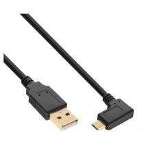 MicroConnect USB 2.0 Type A til USB Micro USB Type B vinklet kabel, svart, 0,5m, 1 Stykk, SEN-W125869018