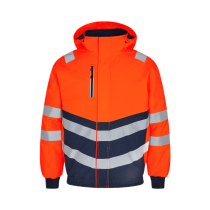 Engel Safety Pilotjakke – Vann- og vindtett, høy synlighet (1248-930-10165-2XL, Oransje/blekk blå, 1 Stykk, størrelse-2XL)