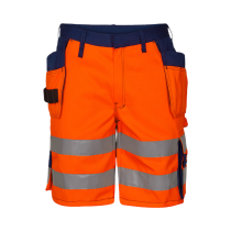 Engel Safety EN ISO 20471 Shorts – Vannavstøtende, Høy Slitestyrke (6502-770-1006-100, Hivis Oransje/marin, 1 Stykk, størrelse-100)