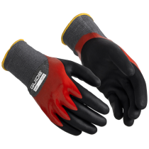 Guide Hanske – Vannavstøtende, Høy Slitestyrke (Svart/Rød, 6 Par, Størrelse 7–11), SSK-027
