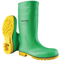 Dunlop Vernestøvel – Kjemikaliebestandig, Sklisikker (Grønn, Størrelser 39–49), SSK-667