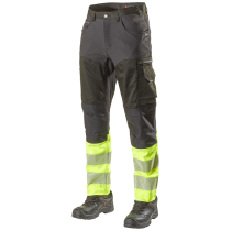 L.Brador Hi-Vis Servicebukse – Ekstrem Bevegelighet (800053255, Svart/Gul, 1 Stykk, størrelse-44)