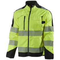 L.Brador Hivis Arbeidsjakke – Vannavstøtende, høy slitestyrke (800053417, Gul, 1 Stykk, størrelse-XS)