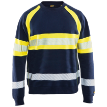 Blåkläder Refleksgenser – Myk, Pustende ( 811497833, Marineblå/Gul, 1 Stykk, størrelse-XS )