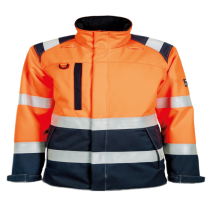 Tranemo Flammehemmende Dame Vinterjakke – Vind- og vanntett (52068293-S, Oransje/marine, 1 Stykk, størrelse-S)